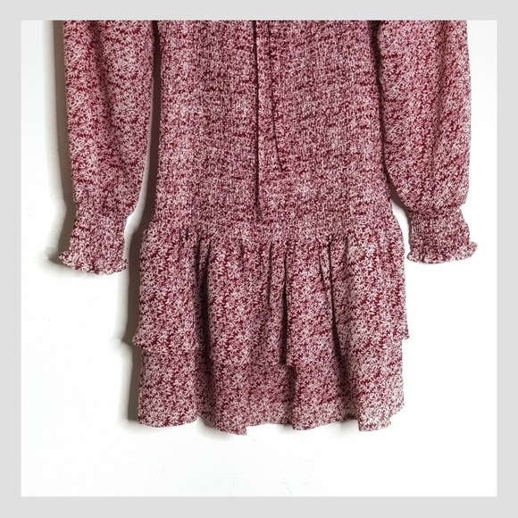 Princess Polly Carrillo Dress Shirred Waist Sheer Long Sleeves Ruffle Skirt Sz 4 - Picture 7 of 16